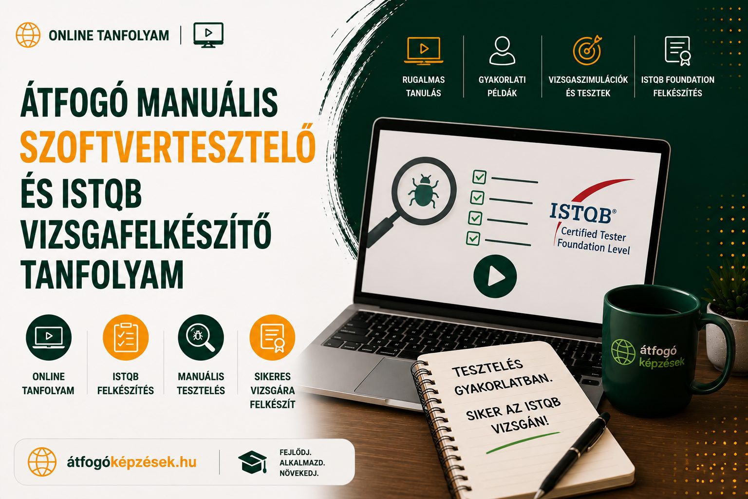 manuális szoftvertesztelő és ISTQB vizsgafelkészítő tanfolyam - hero kép
